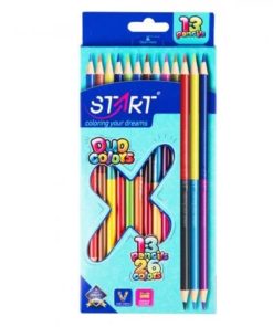 Start - 13 дрвени двоколор боици и острилка