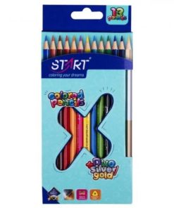 Start - 12 Дрвени боици со дуо златна/силвер