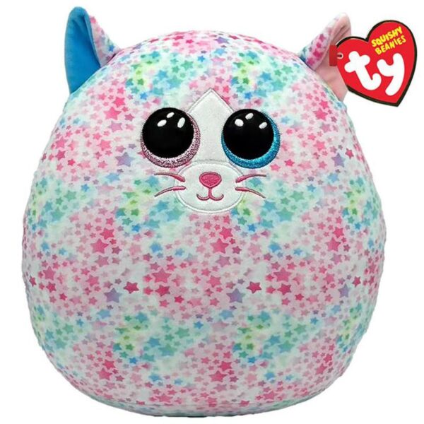 Ty Squishy Beanies EMMA, 30 cm - шарена мачка