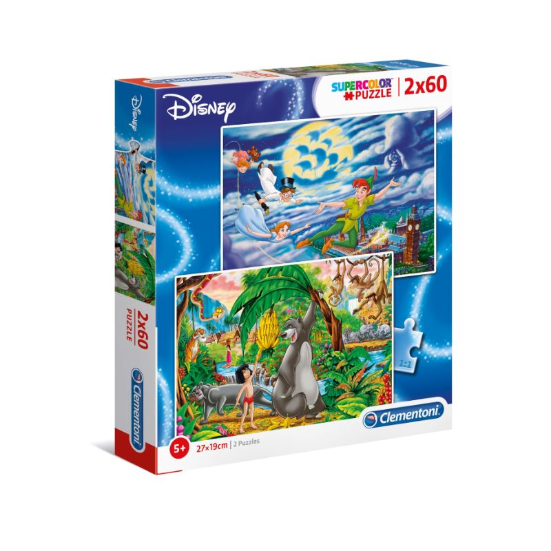 2x60 Puzzle Disney Classic (Peter Pan + Jungle Book)