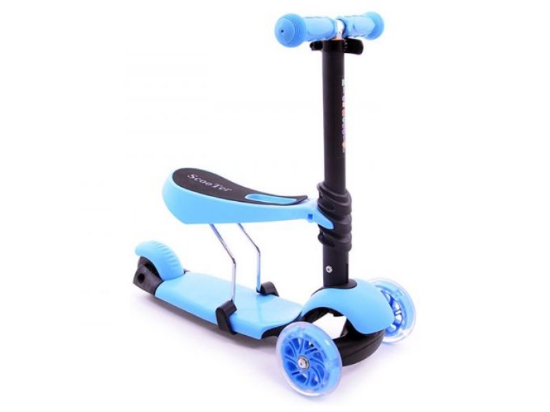 Тротинет со седиште во сина боја