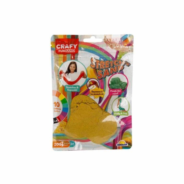 Crafy Strech Кинетички песок жолта боја 200 гр.