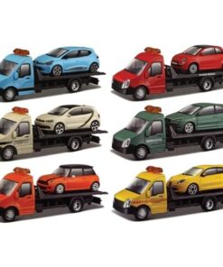 Bburago Street fire Flatbed Transport, car Hauler w/ass 1:43
