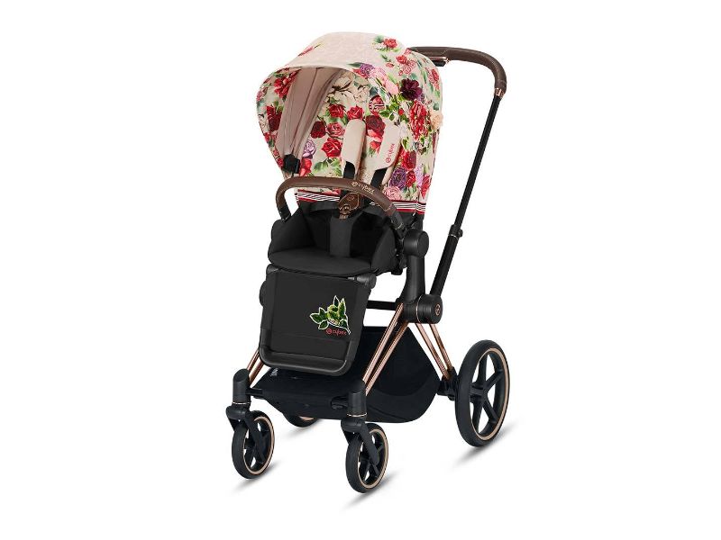 Cybex Priam Rose Gold + Lux Seat Spring Blossom Light