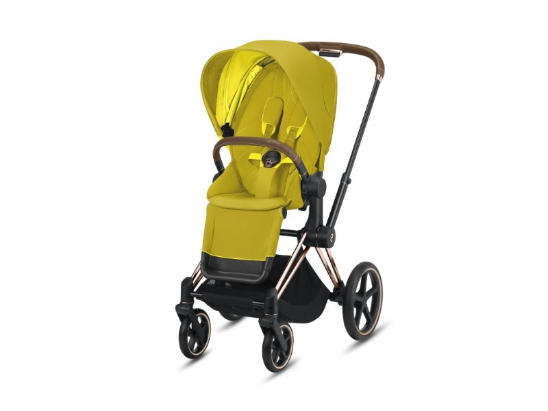 Cybex Epriam Rose Gold + Lux Seat Mustard Yellow