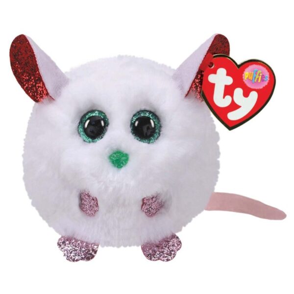 Ty Puffies Brie - Mouse Christmas