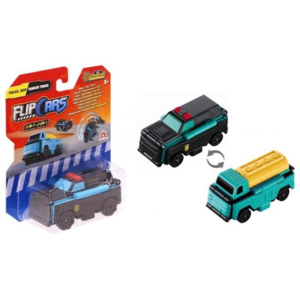Flip cars 2 во 1 полициски џип и танкер