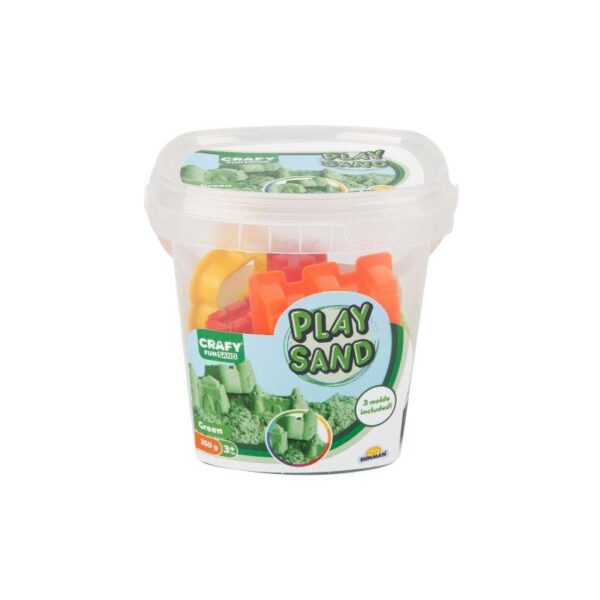 Кофичка со кинетички песок зелена боја 350 gr.и 3 калапи