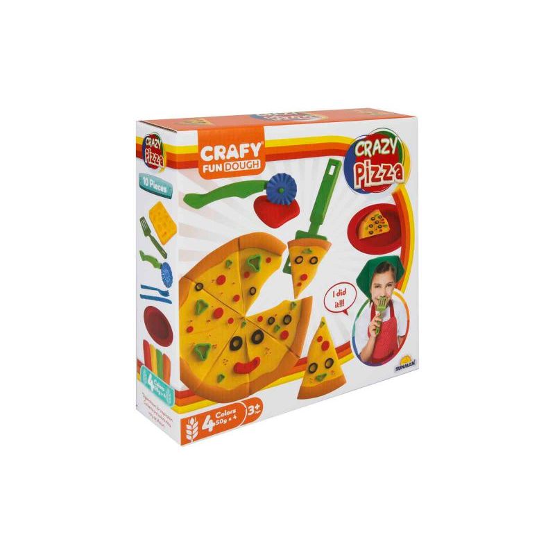 Crazy Pizza - сет со пластелин 4 бои и калапи